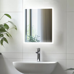 Luvodi 400X500mm Backlit Led Bathroom Mirror, Anti-Fog, 3 Colors Light, Dimmable Smart Makeup Mirror With Touch Switch - thumbnail 1