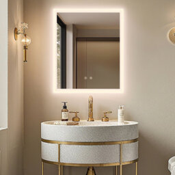 Luvodi 400X500mm Backlit Led Bathroom Mirror, Anti-Fog, 3 Colors Light, Dimmable Smart Makeup Mirror With Touch Switch - thumbnail 7