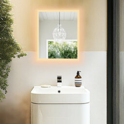 Luvodi 400X500mm Backlit Led Bathroom Mirror, Anti-Fog, 3 Colors Light, Dimmable Smart Makeup Mirror With Touch Switch - thumbnail 8