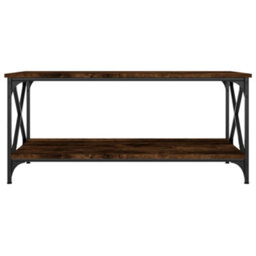 Berkfield Coffee Table Smoked Oak 100X50X45 Cm Engineered Wood And Iron - thumbnail 4