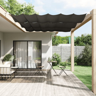 Walplus Vertical Awning Garden Sun Shade Canopy Gazebo For Back Door, Porch, Patio Anthracite 140X270 Cm Oxford Fabric - image 1