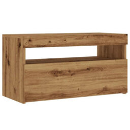 Berkfield Tv Cabinet With Led Lights Artisan Oak 75X35X40 Cm Engineered Wood - thumbnail 6