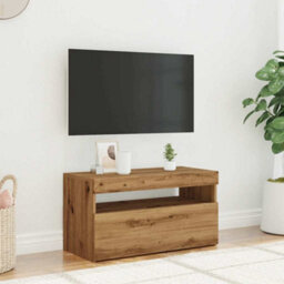 Berkfield Tv Cabinet With Led Lights Artisan Oak 75X35X40 Cm Engineered Wood - thumbnail 4
