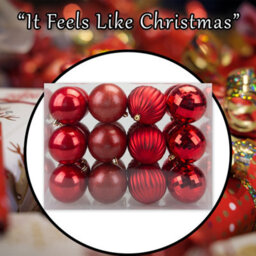 Christmas Bauble Decoration Hanging Tree Ornament X 24 8Cm Red - thumbnail 7