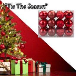 Christmas Bauble Decoration Hanging Tree Ornament X 24 8Cm Red - thumbnail 6