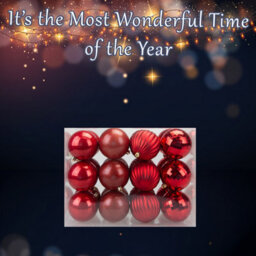 Christmas Bauble Decoration Hanging Tree Ornament X 24 8Cm Red - thumbnail 3