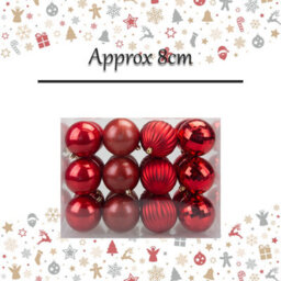 Christmas Bauble Decoration Hanging Tree Ornament X 24 8Cm Red - thumbnail 2