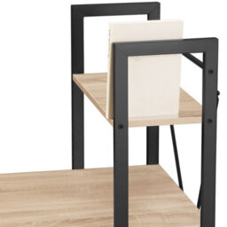 Tectake Desk Hershey - Integrated Shelf With 3 Compartments 61 Cm - Industrial Wood Light, Oak Sonoma - thumbnail 6