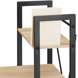 Tectake Desk Hershey - Integrated Shelf With 3 Compartments 61 Cm - Industrial Wood Light, Oak Sonoma - thumbnail 8