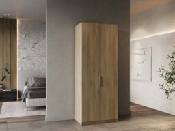 FurniComp LTD Furnicomp Chicago Oak Effect 2 Door 80Cm Narrow Compact Wardrobe - thumbnail 7