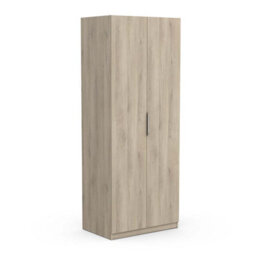 FurniComp LTD Furnicomp Chicago Oak Effect 2 Door 80Cm Narrow Compact Wardrobe - thumbnail 6