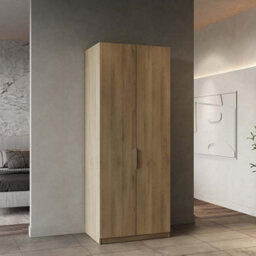 FurniComp LTD Furnicomp Chicago Oak Effect 2 Door 80Cm Narrow Compact Wardrobe