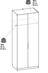 FurniComp LTD Furnicomp Chicago Oak Effect 2 Door 80Cm Narrow Compact Wardrobe - thumbnail 8