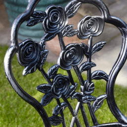 Home Source Rose Detail Outdoor Garden Bistro Patio Table And Chair Set Grey - thumbnail 5