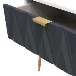 Diamond Ready Assembled Matt Indigo & White 1 Drawer Small Side Table (H)410mm (W)575mm (D)395mm - thumbnail 5