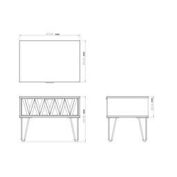 Diamond Ready Assembled Matt Indigo & White 1 Drawer Small Side Table (H)410mm (W)575mm (D)395mm - thumbnail 4