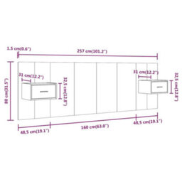 Vidaxl Bed Headboard With Cabinets White Engineered Wood Bed Headboards With Cabinets - thumbnail 9