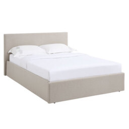 Teddy Boucle 4Ft Small Double Beige Ottoman Storage Bed Gas Lift Up - (L) 203Cm X (W) 138Cm With 25Cm Memory Foam Mattress - thumbnail 5