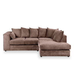 Chicago Jumbo Cord Right Hand Facing Corner Sofa Chocolate - thumbnail 2