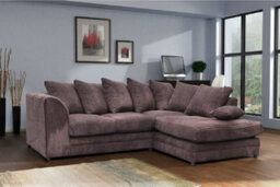 Chicago Jumbo Cord Right Hand Facing Corner Sofa Chocolate - thumbnail 1
