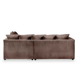 Chicago Jumbo Cord Right Hand Facing Corner Sofa Chocolate - thumbnail 4
