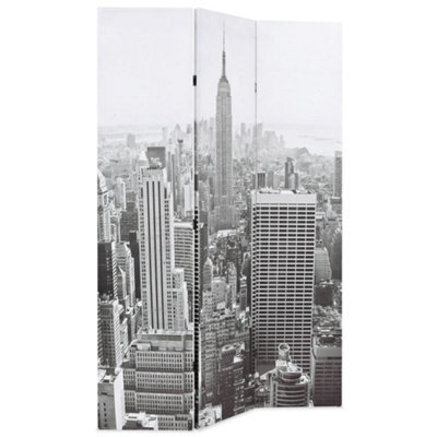 Berkfield Modern Folding Room Divider 120X170 Cm New York By Day Black And White - image 1