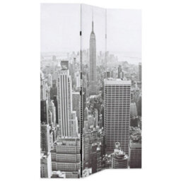 Berkfield Modern Folding Room Divider 120X170 Cm New York By Day Black And White - thumbnail 1