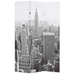 Berkfield Modern Folding Room Divider 120X170 Cm New York By Day Black And White - thumbnail 2