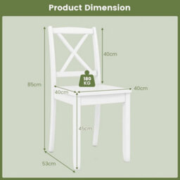 Dining Chair Set Of 2 W/ Rubber Wood Legs Wood - thumbnail 2