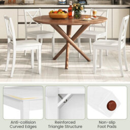 Dining Chair Set Of 2 W/ Rubber Wood Legs Wood - thumbnail 3
