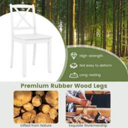 Dining Chair Set Of 2 W/ Rubber Wood Legs Wood - thumbnail 5