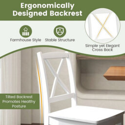 Dining Chair Set Of 2 W/ Rubber Wood Legs Wood - thumbnail 4