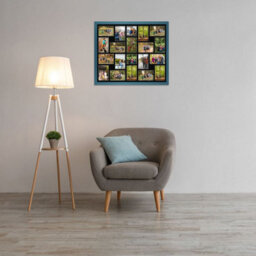 AK Frames 80X70Cm Navy Blue Modern Multi Photo Frame With Black Mount - Holds 20 Apertures (18X) 6X4, (2X) 4X4 Photos - thumbnail 3