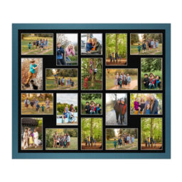 AK Frames 80X70Cm Navy Blue Modern Multi Photo Frame With Black Mount - Holds 20 Apertures (18X) 6X4, (2X) 4X4 Photos - thumbnail 1