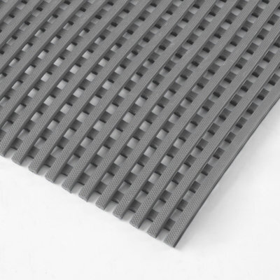Floordirekt Adria Anti Slip Workplace Mat Uv Resistant Wet Area Drainage Rubber Runner Indoor Outdoor Grey 120 X 150 Cm - image 1