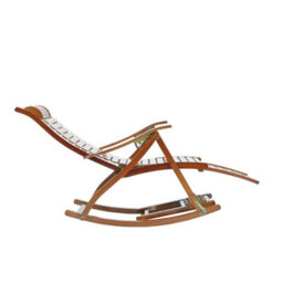 Breeins Outdoor & Garden Sunloungers Foldable Adjustable Balcony Wooden Bamboo Rocking Lounge Chair With Retractable Footrest - thumbnail 4