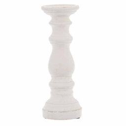 Matt  White  Small  Ceramic  Column  Candle  Holder - thumbnail 1