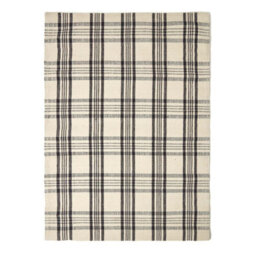 Homescapes Logan Black And White Tartan Check Non-Slip 100% Wool Rug, 120 X 170 Cm - thumbnail 2