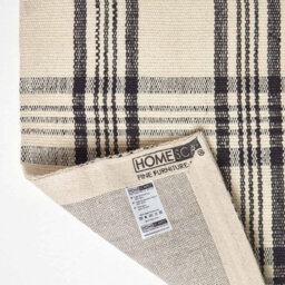 Homescapes Logan Black And White Tartan Check Non-Slip 100% Wool Rug, 120 X 170 Cm - thumbnail 5