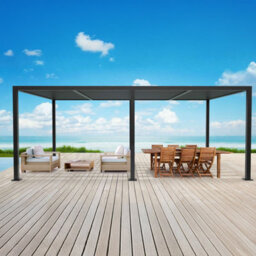 Primrose Living Deluxe Charcoal Veranda With Louvered Shutter Roof 6M X 3M - thumbnail 3