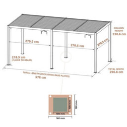 Primrose Living Deluxe Charcoal Veranda With Louvered Shutter Roof 6M X 3M - thumbnail 4