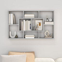 Berkfield Wall Shelf Grey Sonoma 85X16X52.5 Cm Engineered Wood - thumbnail 3