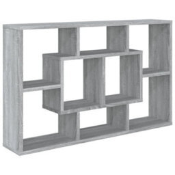 Berkfield Wall Shelf Grey Sonoma 85X16X52.5 Cm Engineered Wood - thumbnail 2