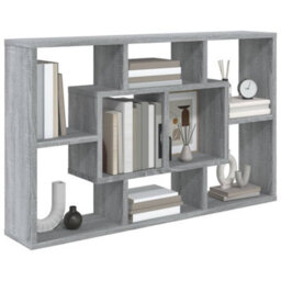 Berkfield Wall Shelf Grey Sonoma 85X16X52.5 Cm Engineered Wood - thumbnail 4
