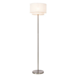 Litecraft Jayne Chrome Floor Lamp With White Shade - thumbnail 2