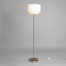Litecraft Jayne Chrome Floor Lamp With White Shade - thumbnail 3