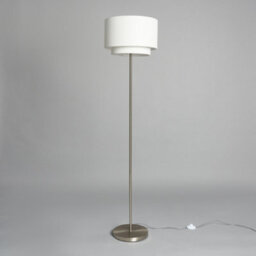 Litecraft Jayne Chrome Floor Lamp With White Shade - thumbnail 4
