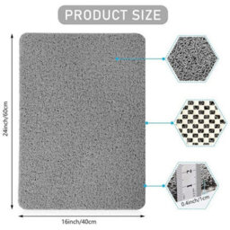 Light Grey Non-Slip Anti-Mould Pvc Loofah Shower Mat - thumbnail 2