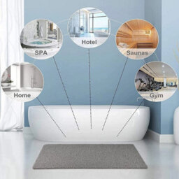 Light Grey Non-Slip Anti-Mould Pvc Loofah Shower Mat - thumbnail 6