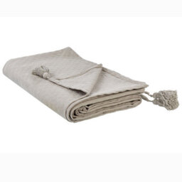 Beliani Bedspread Lindula Cotton 150 X 200 Cm Taupe